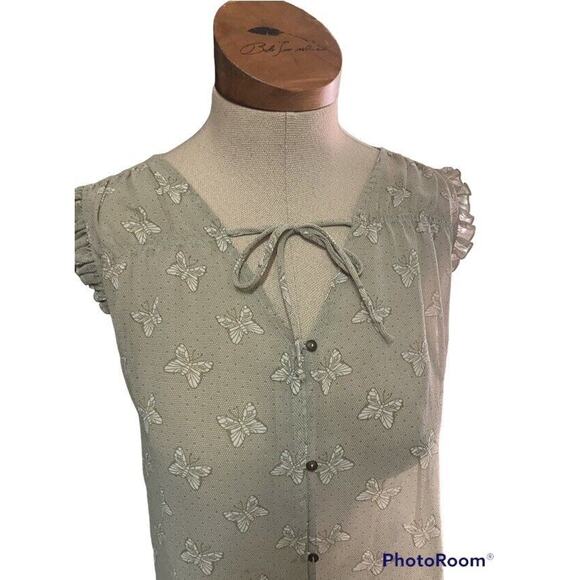 Matilda Jane Monarch Butterfly Semi Sheer Blouse Women Size Medium - Picture 2 of 10